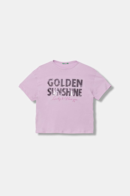 United Colors of Benetton detské bavlnené tričko fialová 3I1XC10SF.G.Stagionale