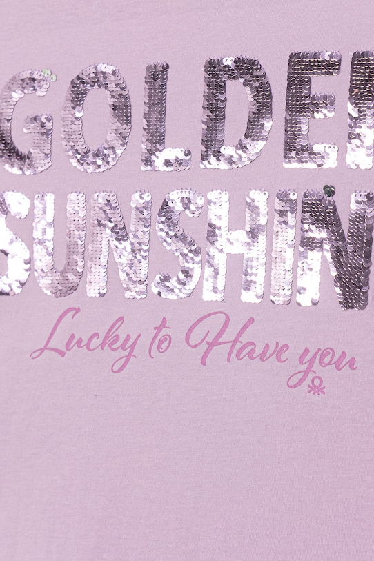 Dievča United Colors of Benetton detské bavlnené tričko 3I1XC10SF.G.Stagionale fialová