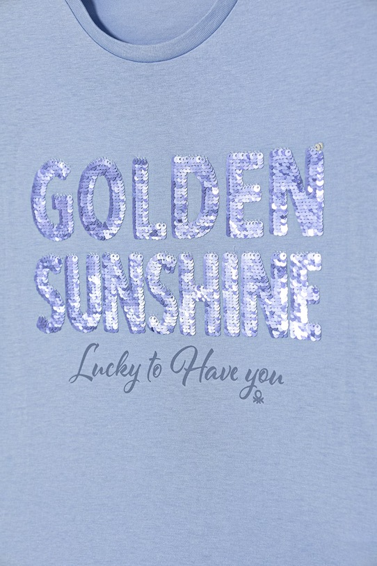 Dievča United Colors of Benetton tričko detské bavlnené 3I1XC10SF.G.Stagionale modrá