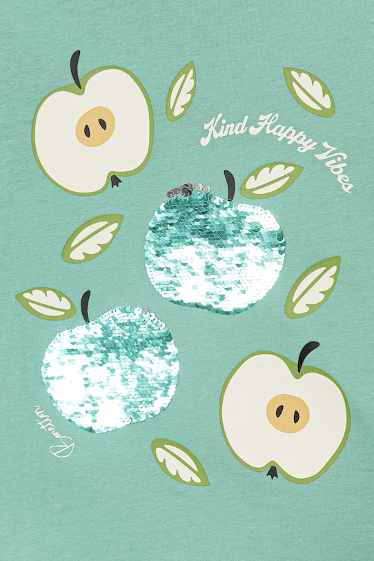 Dievča United Colors of Benetton tričko detské bavlnené 3I1XC10SF.G.Stagionale tyrkysová