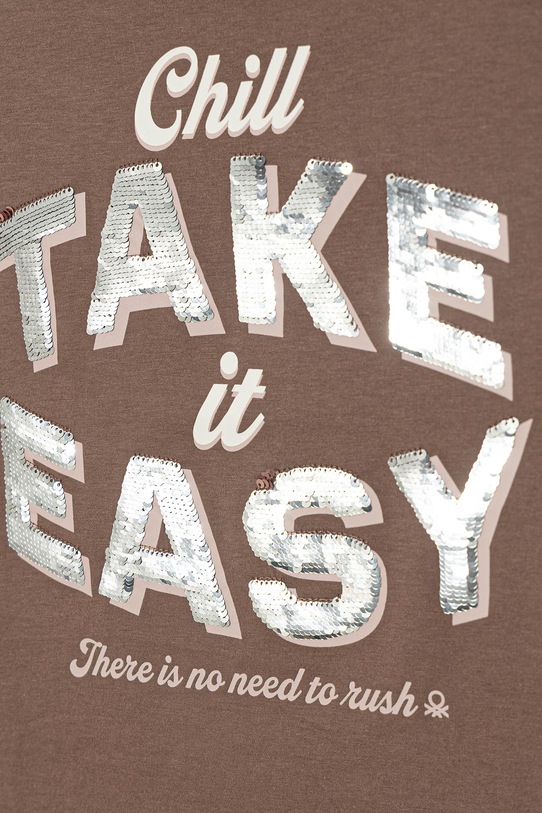 Dievča United Colors of Benetton tričko detské bavlnené 3I1XC10SF.G.Stagionale hnedá