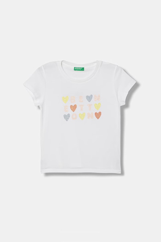 United Colors of Benetton t-shirt dziecięcy bawełniany biały 3I1XG10LU.P.Stagionale