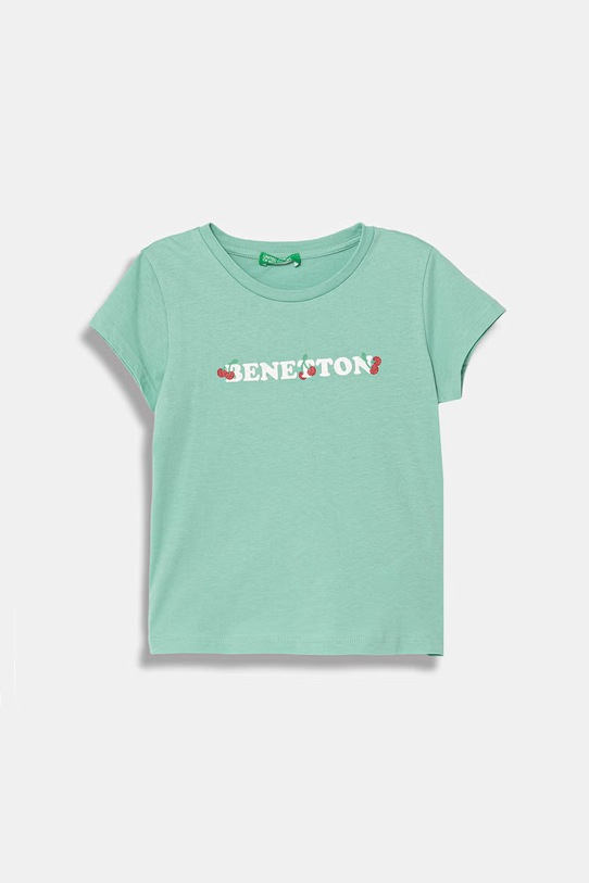 United Colors of Benetton t-shirt dziecięcy bawełniany turkusowy 3I1XG10LU.P.Stagionale