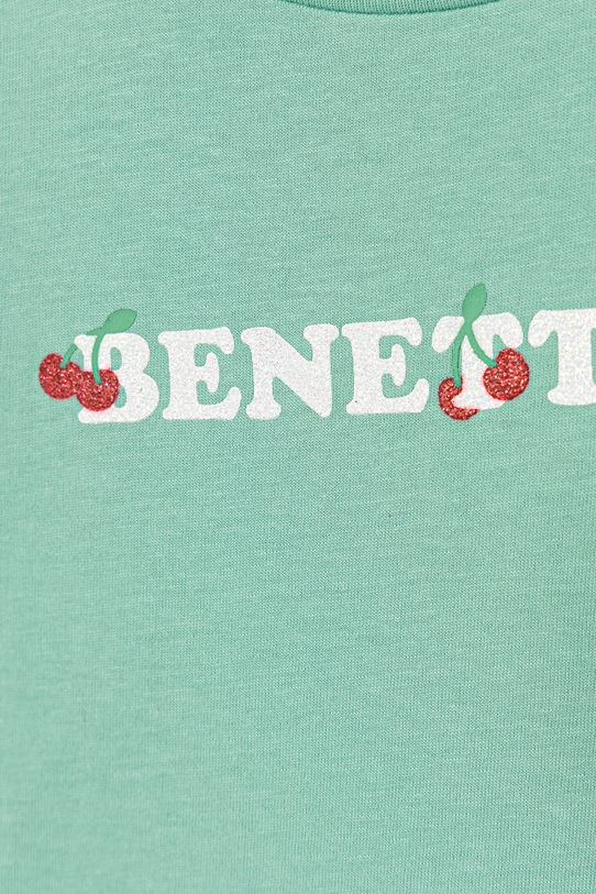 Dziewczynka United Colors of Benetton t-shirt dziecięcy bawełniany 3I1XG10LU.P.Stagionale turkusowy