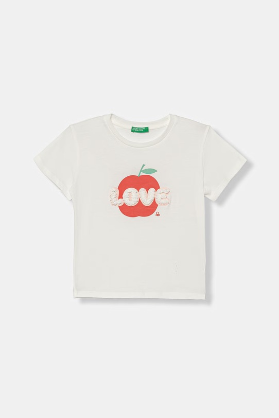United Colors of Benetton t-shirt dziecięcy bawełniany biały 3I1XG10M7.P.Stagionale