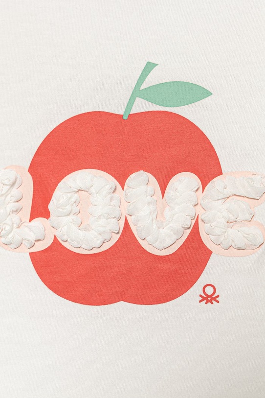 Dziewczynka United Colors of Benetton t-shirt dziecięcy bawełniany 3I1XG10M7.P.Stagionale biały