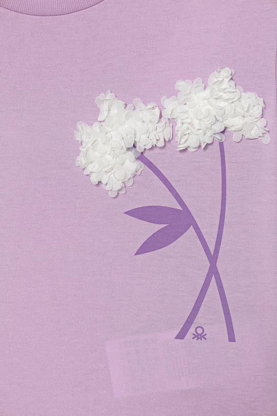 Κοριτσίστικα United Colors of Benetton T-shirt παιδικό βαμβακερό 3I1XG10M7.P.Stagionale μωβ