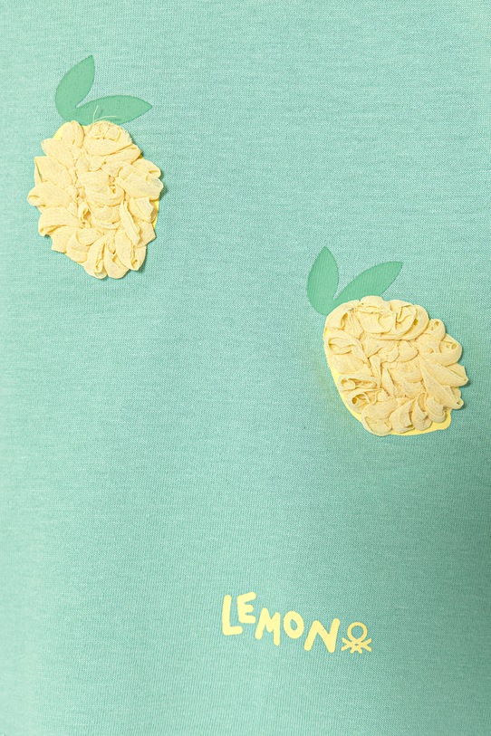 Dziewczynka United Colors of Benetton t-shirt dziecięcy bawełniany 3I1XG10M7.P.Stagionale turkusowy