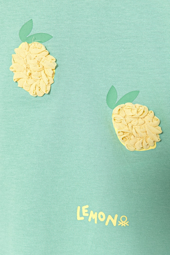 Dziewczynka United Colors of Benetton t-shirt dziecięcy bawełniany 3I1XG10M7.P.Stagionale turkusowy