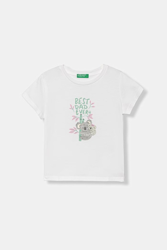 United Colors of Benetton t-shirt dziecięcy bawełniany biały 3I1XG10M8.P.Stagionale