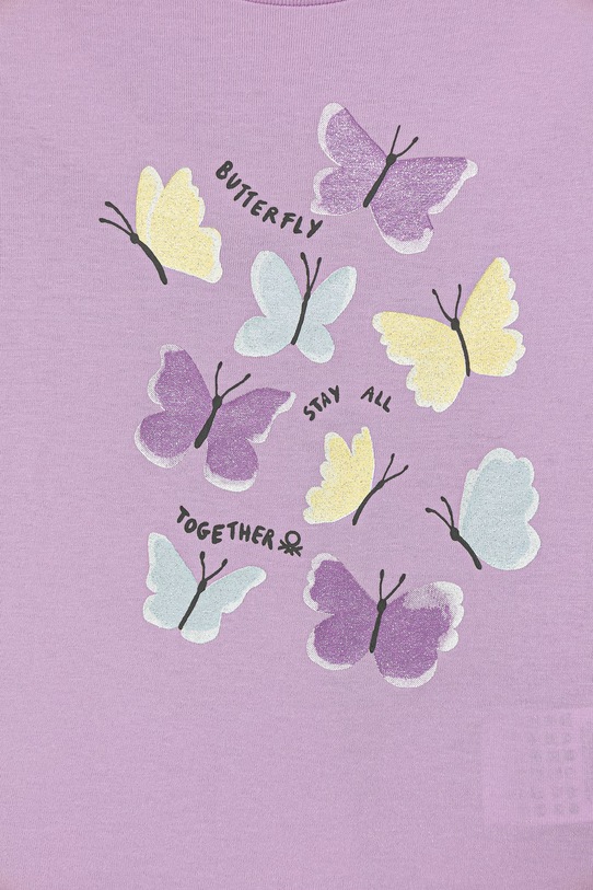 Dziewczynka United Colors of Benetton t-shirt dziecięcy bawełniany 3I1XG10M8.P.Stagionale fioletowy