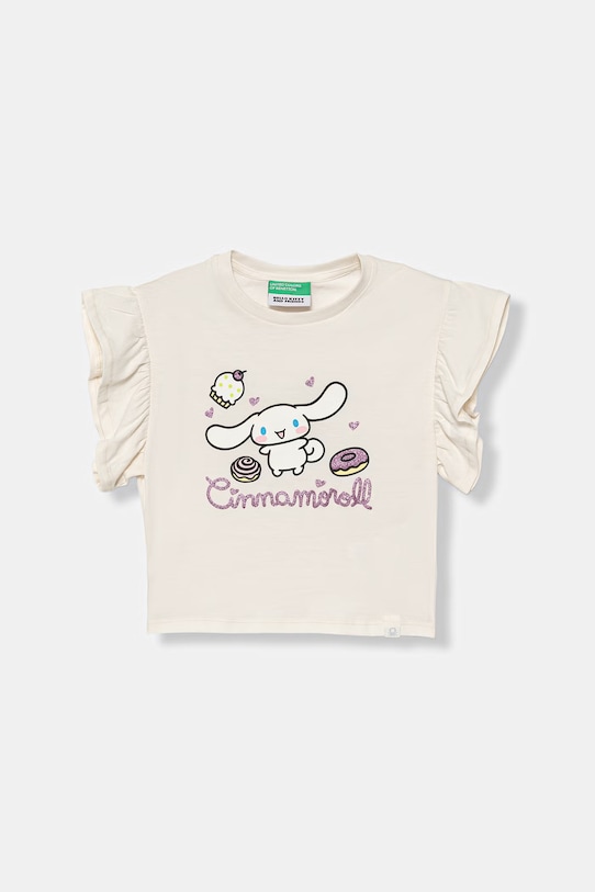 United Colors of Benetton t-shirt dziecięcy bawełniany beżowy 3I1XG10MW.P.Stagionale