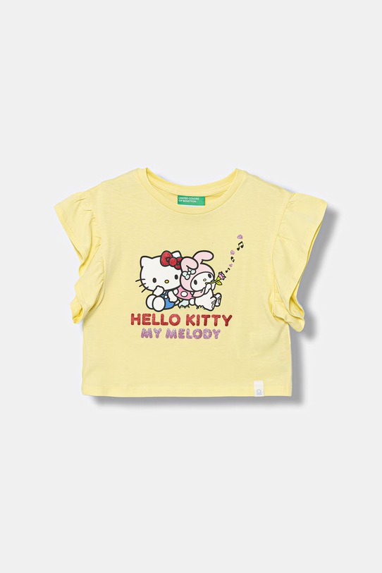 United Colors of Benetton t-shirt dziecięcy bawełniany żółty 3I1XG10MW.P.Stagionale