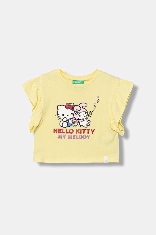 United Colors of Benetton t-shirt dziecięcy bawełniany żółty 3I1XG10MW.P.Stagionale