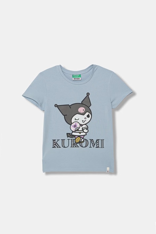 United Colors of Benetton t-shirt dziecięcy bawełniany z elastanem niebieski 3P4ZC10SQ.G.Stagionale