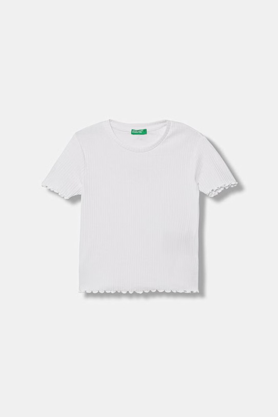 United Colors of Benetton t-shirt basic dziecięcy bawełniany z elastanem biały 3F1EC10N4.G.Stagionale