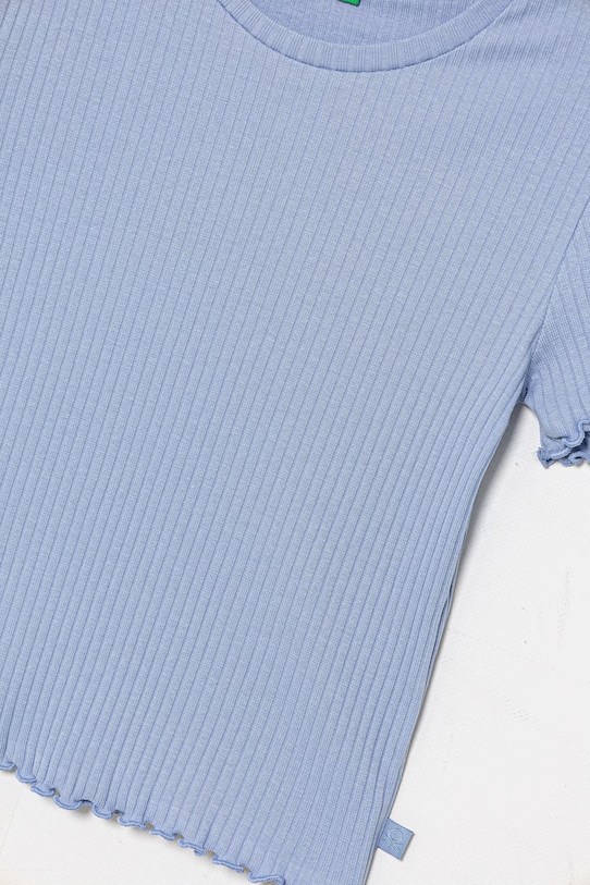 Dziewczynka United Colors of Benetton t-shirt basic dziecięcy bawełniany z elastanem 3F1EC10N4.G.Stagionale niebieski