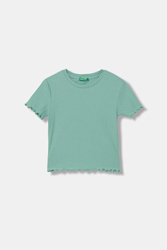 United Colors of Benetton t-shirt basic dziecięcy bawełniany z elastanem turkusowy 3F1EC10N4.G.Stagionale