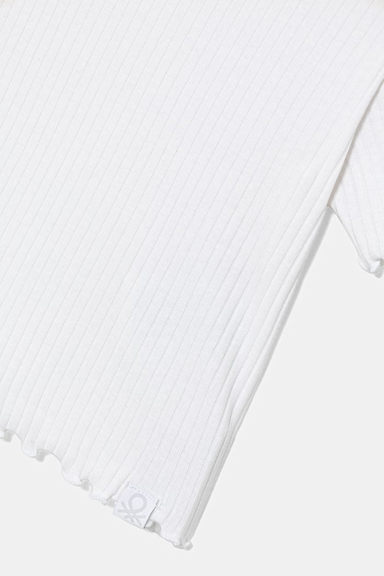 Deklice United Colors of Benetton Kratka majica otroška bombažna z elastanom 3F1EG10HZ.P.Stagionale bela