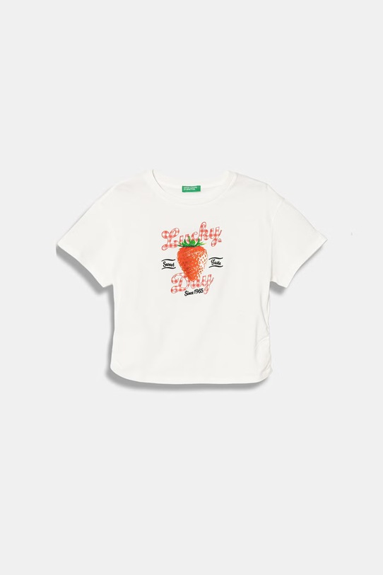 United Colors of Benetton t-shirt dziecięcy bawełniany biały 3I1XC10SW.G.Stagionale