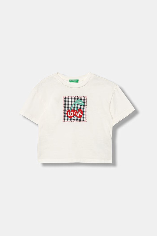 United Colors of Benetton t-shirt dziecięcy bawełniany beżowy 3I1XG10MK.P.Stagionale