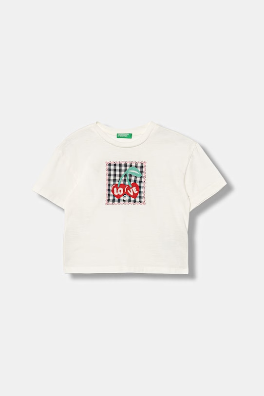 United Colors of Benetton t-shirt dziecięcy bawełniany beżowy 3I1XG10MK.P.Stagionale