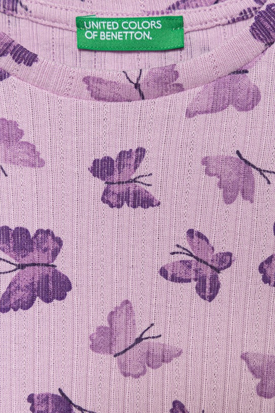 Dziewczynka United Colors of Benetton t-shirt dziecięcy bawełniany 3XULG10M5.P.Stagionale fioletowy