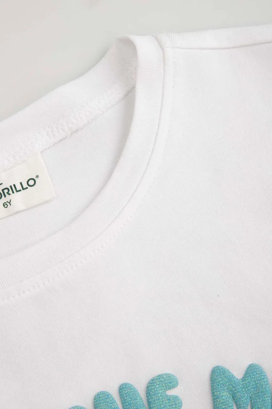 Fete Coccodrillo tricou pentru copii, din bumbac cu elastan WC6143205LGD alb