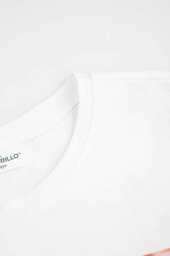 Dziewczynka Coccodrillo t-shirt dziecięcy bawełniany z elastanem WC6143210LGD biały