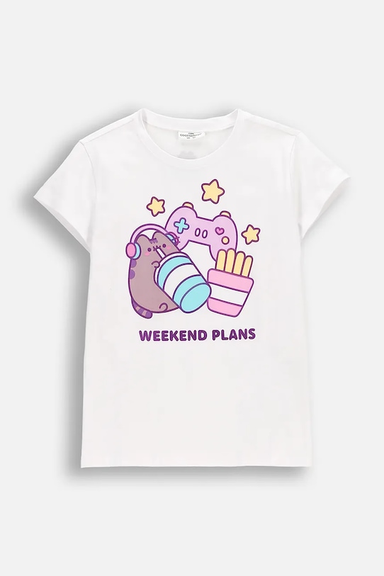 Coccodrillo t-shirt dziecięcy z bawełną biały WC6143214LGD