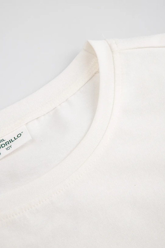 Dziewczynka Coccodrillo t-shirt dziecięcy bawełniany z elastanem WC6143217LGD beżowy