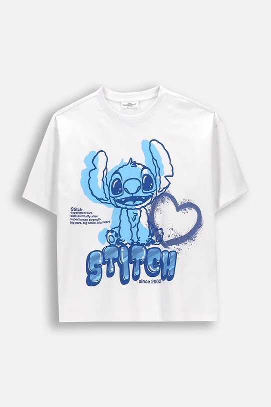 Coccodrillo kratka majica otroška iz bombaža z elastanom bela WC6143218LGD