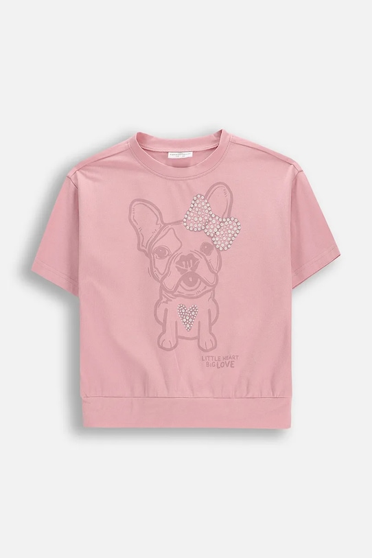 Coccodrillo t-shirt per bambini in cotone con elastan rosa WC6143202HGK