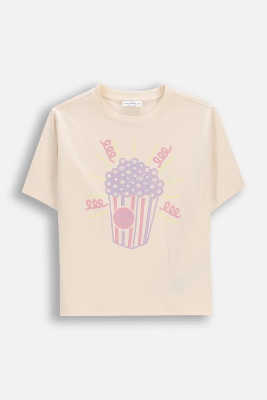 Coccodrillo tricou pentru copii, din bumbac cu elastan bej WC6143205HGK