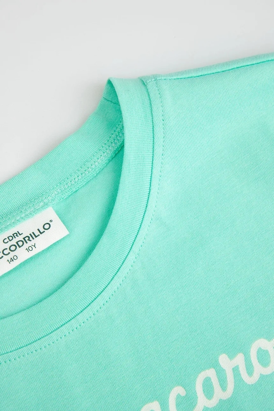 Dievča Coccodrillo tričko detské bavlnené WC6143213LGD tyrkysová