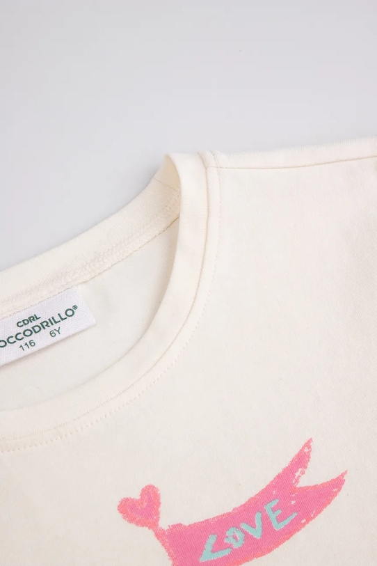 Κοριτσίστικα Coccodrillo t-shirt παιδικό με βαμβάκι WC6143207FGK μπεζ