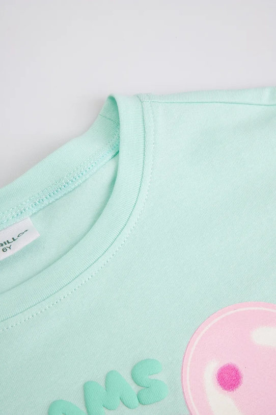 Κοριτσίστικα Coccodrillo t-shirt παιδικό με βαμβάκι WC6143204SGK πράσινο