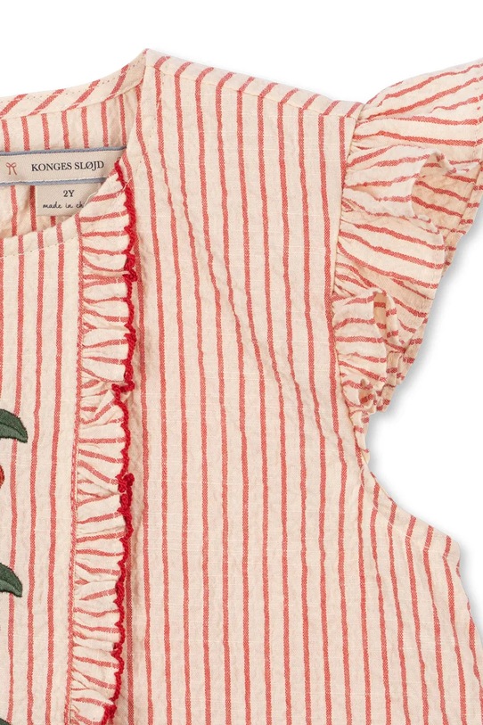 Konges Sløjd bluză cu volane pentru copii, din bumbac ELLIE FRILL TOP GOTS KS105347.PPY2 roz