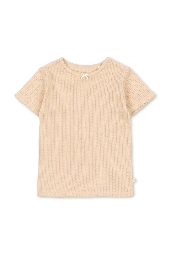 Konges Sløjd kratka majica otroška bombažna MINNIE TEE GOTS bež KS105485.PPY2