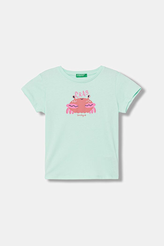 United Colors of Benetton tricou pentru copii, din bumbac turcoaz 3I1XG10N5.P.seasonal