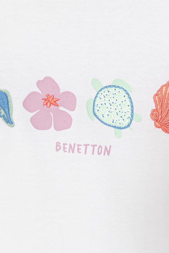 Fete United Colors of Benetton tricou pentru copii din bumbac 3I1XG10N1.P.seasonal alb