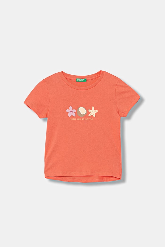 United Colors of Benetton tricou pentru copii din bumbac portocaliu 3I1XG10N1.P.seasonal