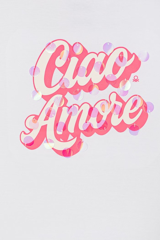 DÍVKA United Colors of Benetton tričko dětské bavlněné 3I1XC10U0.G.seasonal bílá