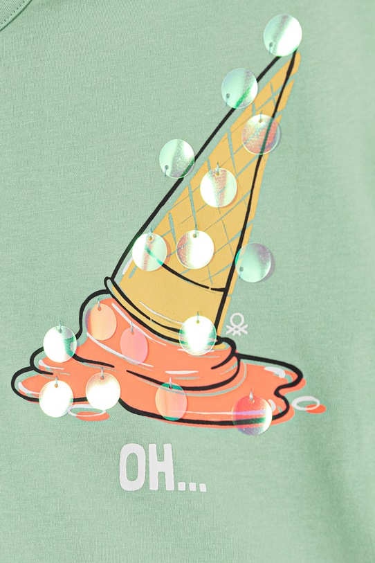 Fete United Colors of Benetton tricou pentru copii din bumbac 3I1XC10U0.G.seasonal verde
