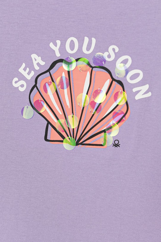 Fete United Colors of Benetton tricou pentru copii din bumbac 3I1XC10U0.G.seasonal violet