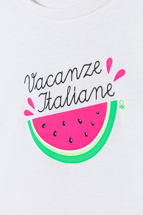 DÍVKA United Colors of Benetton tričko dětské bavlněné 3I1XC10TX.G.seasonal bílá