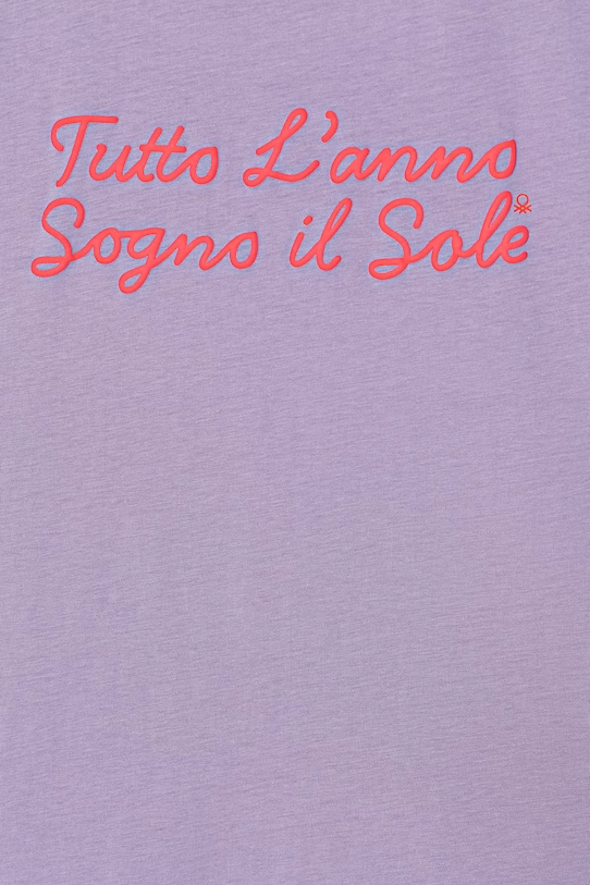 Dievča United Colors of Benetton tričko detské bavlnené 3I1XC10TX.G.seasonal fialová