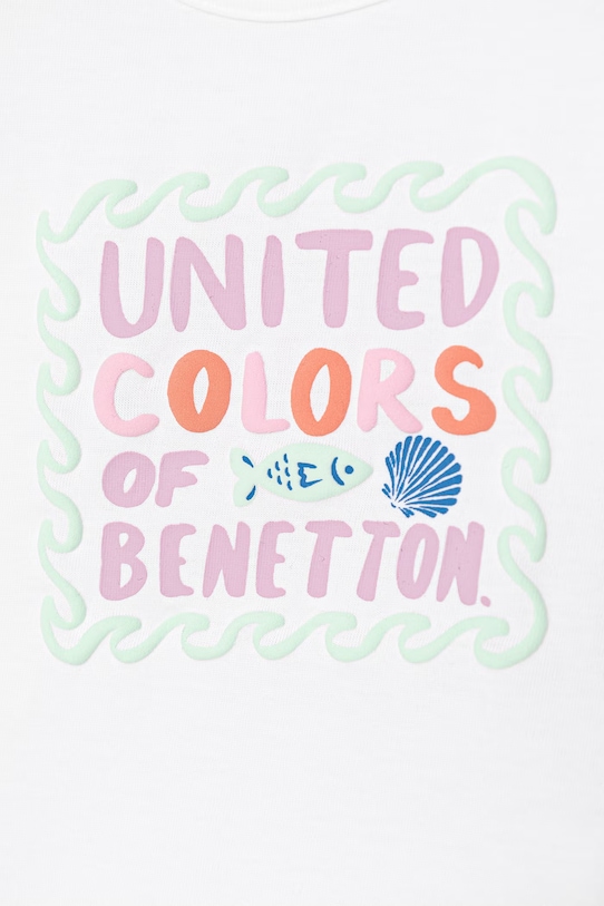 Fete United Colors of Benetton top pentru copii, din bumbac 3I1XGH016.P.seasonal alb