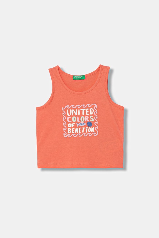 United Colors of Benetton top pentru copii din bumbac portocaliu 3I1XGH016.P.seasonal