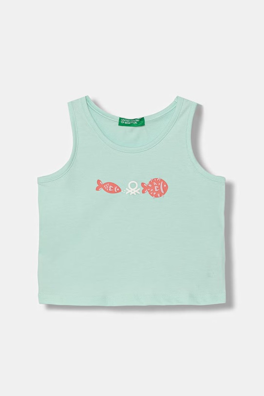 United Colors of Benetton top pentru copii, din bumbac turcoaz 3I1XGH016.P.seasonal